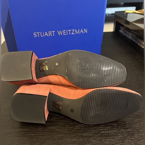 Stuart Weizmann Accordion Suede Sock Bootie - Picture 7 of 9